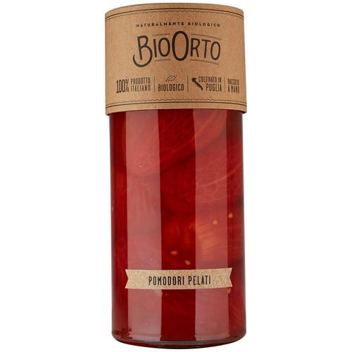 Bio Orto Organic Peeled Tomatoes 580g, British Import (Pack of 2)