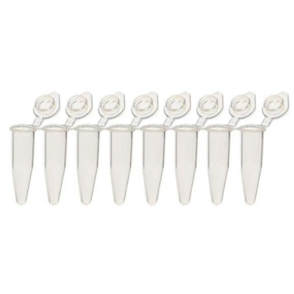 Bio Plas 5060-9 0.2 ml BioFlex Snappable 8-Strip Tubes with Individually-Attached Flat Caps, Clear