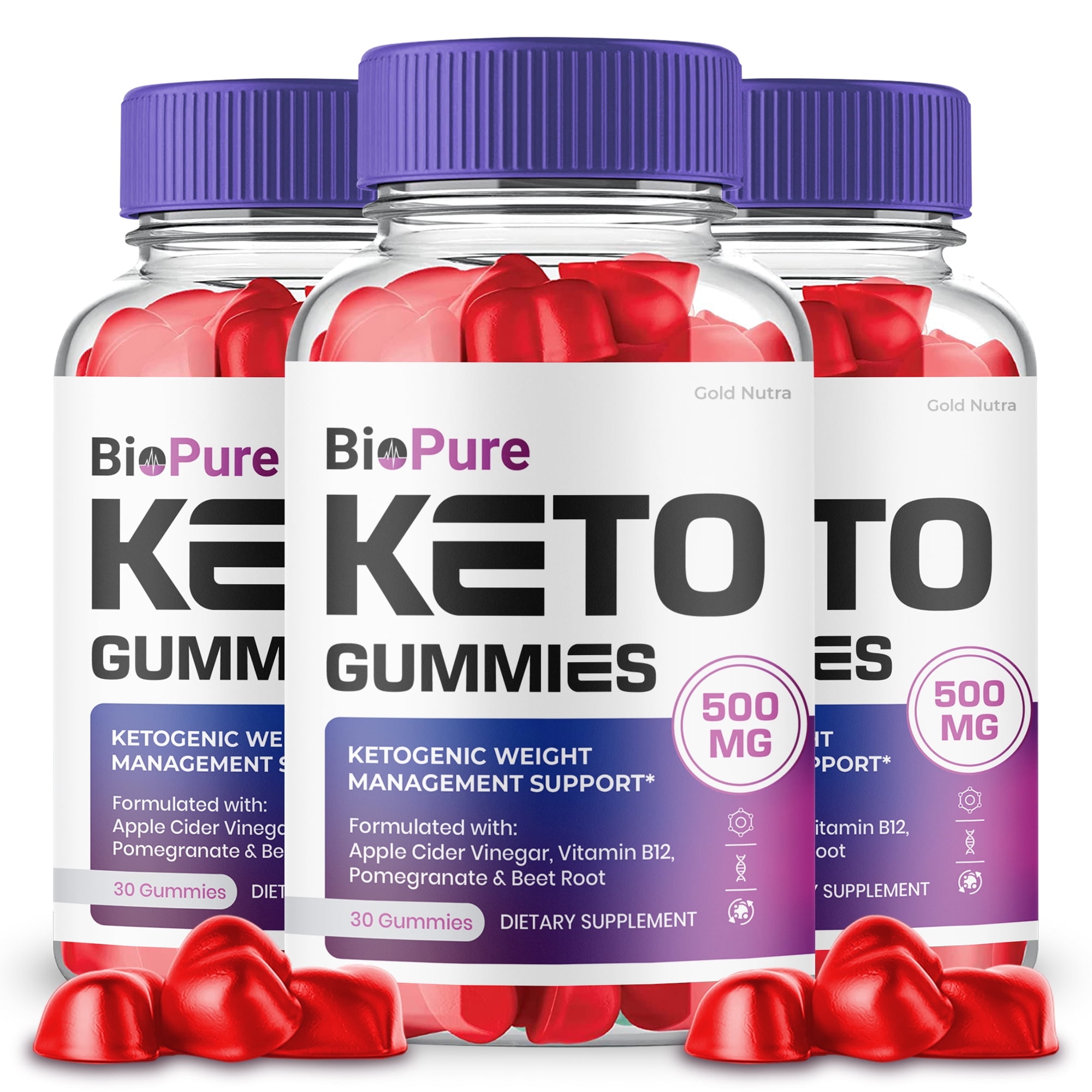 Bio Pure Keto ACV Gummies, BioPure Keto ACV Max Strength Gummy (3 Pack)