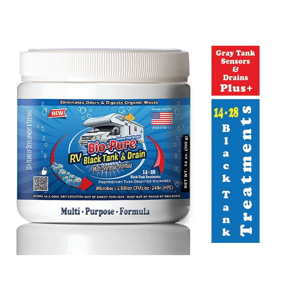Bio Pure RV Septic Tank & Drain Restore & Maintain CONCENTRATE 14 oz. - 14-28 Septic Tank Treatments