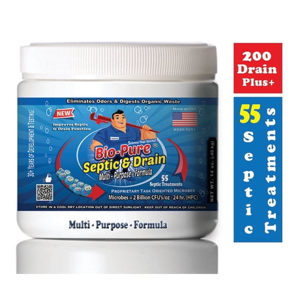 Bio Pure Septic & Drain + RV Restore & Maintain CONCENTRATE 14 oz. - 55 Septic Treatments