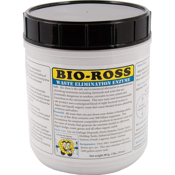 Bio-Ross Drain & Septic Drain Cleaner By Bio Ross Elimination Enzyme Drain Cleaner One 2 lbs Containers