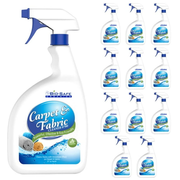 Bio-Safe Organics Carpet & Fabric Cleaner 0700 - 24 fl. oz All Natural Organic Everyday Household Carpet & Fabric Cleaner Powerful, Fast Acting, Stain Remover, 12 Pack