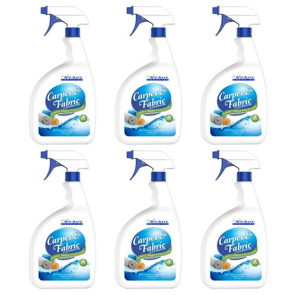 Bio-Safe Organics Carpet & Fabric Cleaner 0700 - 24 fl. oz All Natural Organic Everyday Household Carpet & Fabric Cleaner Powerful, Fast Acting, Stain Remover, Pet Friendly 6 Pack