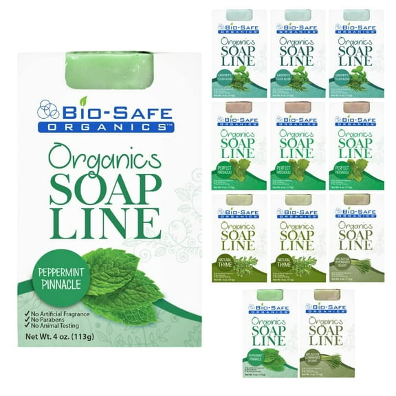 Bio-Safe Organics Green & Garden Soaps Mixed Pack of 12 - Organic Handmade All Natural 100% Organic