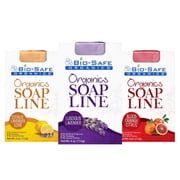 Bio-Safe Organics Organics Soap Line, All-Natural Handmade Bath Soap Bar, Womens Assortment, 4 oz, 3 Pack