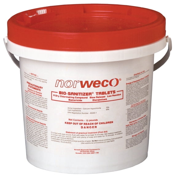Bio-Sanitizer Wastewater Disinfecting Tablets, 10 lb. Pail