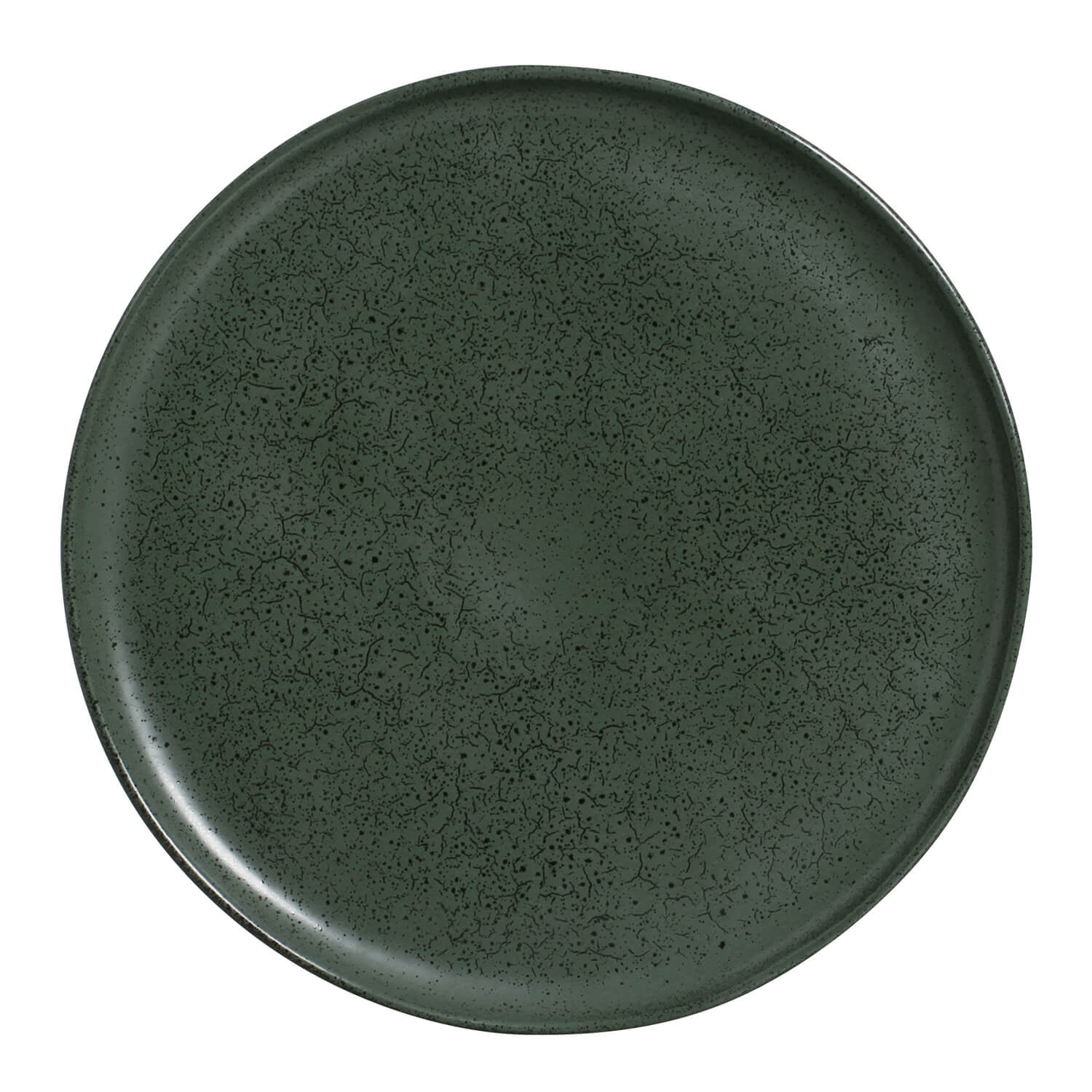 Handcrafted Green Porcelain Dinner Plate Set, Microwave and Freezer Safe
