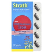 Bio-Strath Fermented Herbal Yeast Postbiotic, With Koji Mushroom Iron, 30 Tablets
