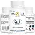 thumbnail image 1 of Bio-Tech Pharmacal D3-5 (5000 IU), 250 Vegetable Capsules – All-Natural Supplement – Supports Bone & Immune Health – No Dairy, Fish, Gluten, Peanut, Shellfish, & Soy, 1 of 4