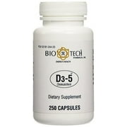 Bio-Tech Pharmacal Vitamin D3-5 Capsules, 5000 IU, 250 Ct