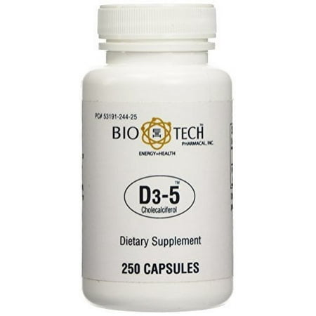Bio-Tech Pharmacal Vitamin D3-5 Capsules, 5000 IU, 250 Ct