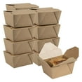 thumbnail image 1 of Bio Tek 30 oz Rectangle Kraft Paper #1 Bio Box Take Out Container - 5" x 4" x 2 1/2" - 50 count box, 1 of 10