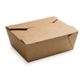 thumbnail image 1 of Bio Tek 45 oz Rectangle Kraft Paper #8 Bio Box Take Out Container - 6 3/4" x 5 1/2" x 2 1/2" - 200 count box, 1 of 2