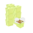 thumbnail image 1 of Bio Tek 8 oz Square Eco Green Paper Noodle Take Out Container - 2 3/4" x 2 1/4" x 2 1/2" - 25 count box, 1 of 3