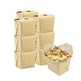 thumbnail image 1 of Bio Tek 8 oz Square Kraft Paper Microwavable Noodle Take Out Container - 2 3/4" x 2 1/4" x 2 1/2" - 25 count box, 1 of 9