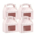 thumbnail image 1 of Restaurantware Gable Gift Boxes Pack of 100 Paper Treat Boxes 4 x 2.5 x 2.5 Inches With Window, Disposable Pink and White Containers, Freezer-safe, For Weddings or Birthdays, 1 of 10