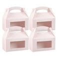 thumbnail image 1 of Restaurantware Gable Gift Boxes Pack of 25 Paper Treat Boxes 9.5 x 5 x 5 Inches With Window, Disposable Design Pink and White Containers for Weddings or Birthdays, 1 of 10