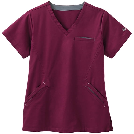 Bio Women's Angle V-Neck Solid Scrub Top