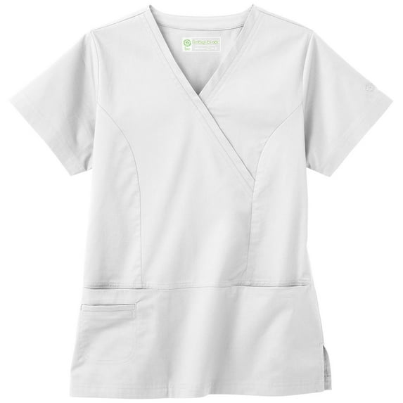 Bio Women's Mock Wrap Solid Scrub Top
