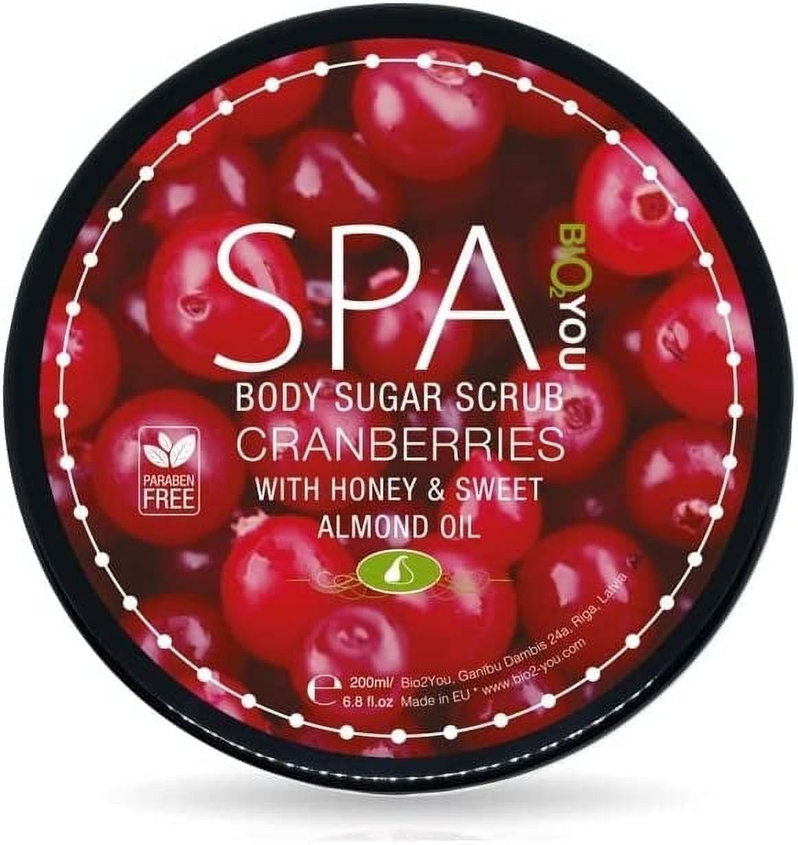 Bio2You, Body Sugar Scrub, Gently Exfoliates and Nourishes the Skin, with Honey, Sweet Almond Oil and Cranberries, 200ml