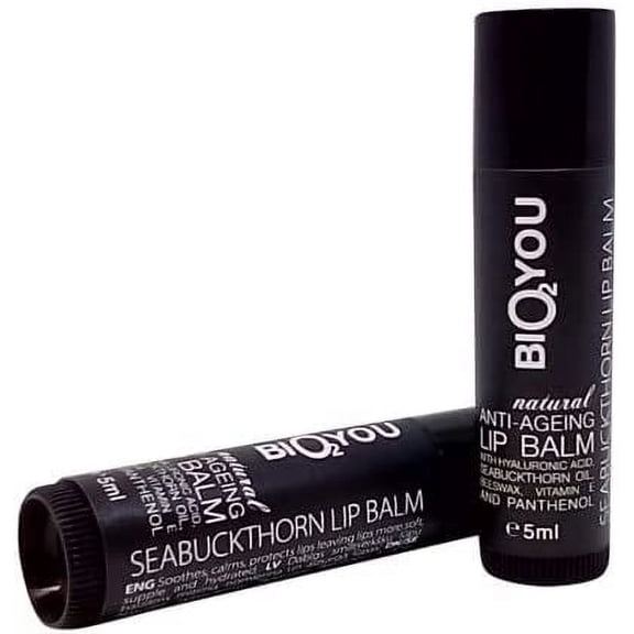 Bio2You, Natural Anti-Ageing Lip Balm, Moisturises and Protects Dry Lips, with Hyaluronic Acid and Sea Buckthorn Oil, 5ml