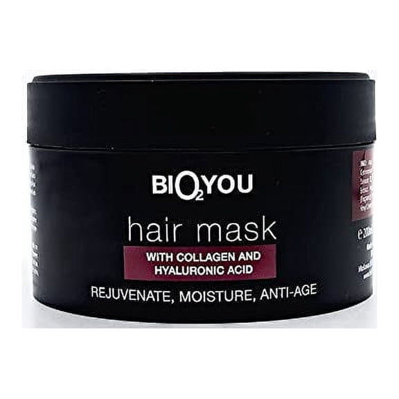 Bio2You, Natural Hair Mask, Regenerates and Deeply Moisturise, For Dry and Thin Hair, with Collagen and Hyaluronic Acid, 200ml