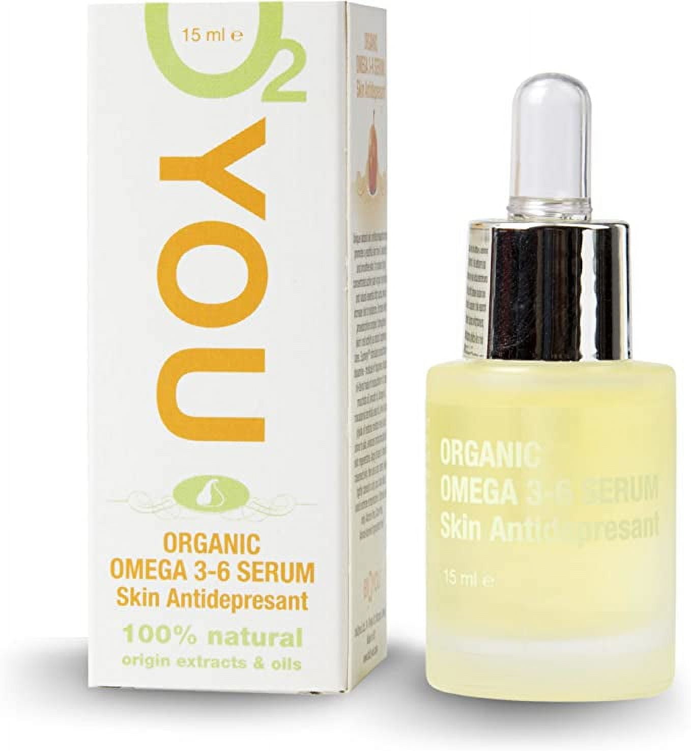 Bio2You, Natural Omega 3-6 Face Serum, Improves Skin Elasticity and Evens Skin Tone, with Active Plant Based Ingredients, 15ml