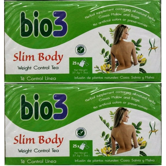 Bio3 Weight Control Tea Slim Body Weight Control Detox, 2 Pack, 50 bags