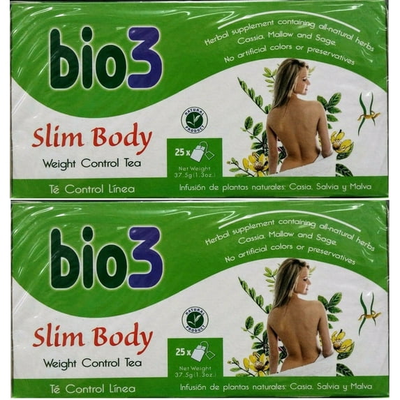 Bio3 Weight Control Tea Slim Body Weight Control Detox, 2 Pack, 50 bags
