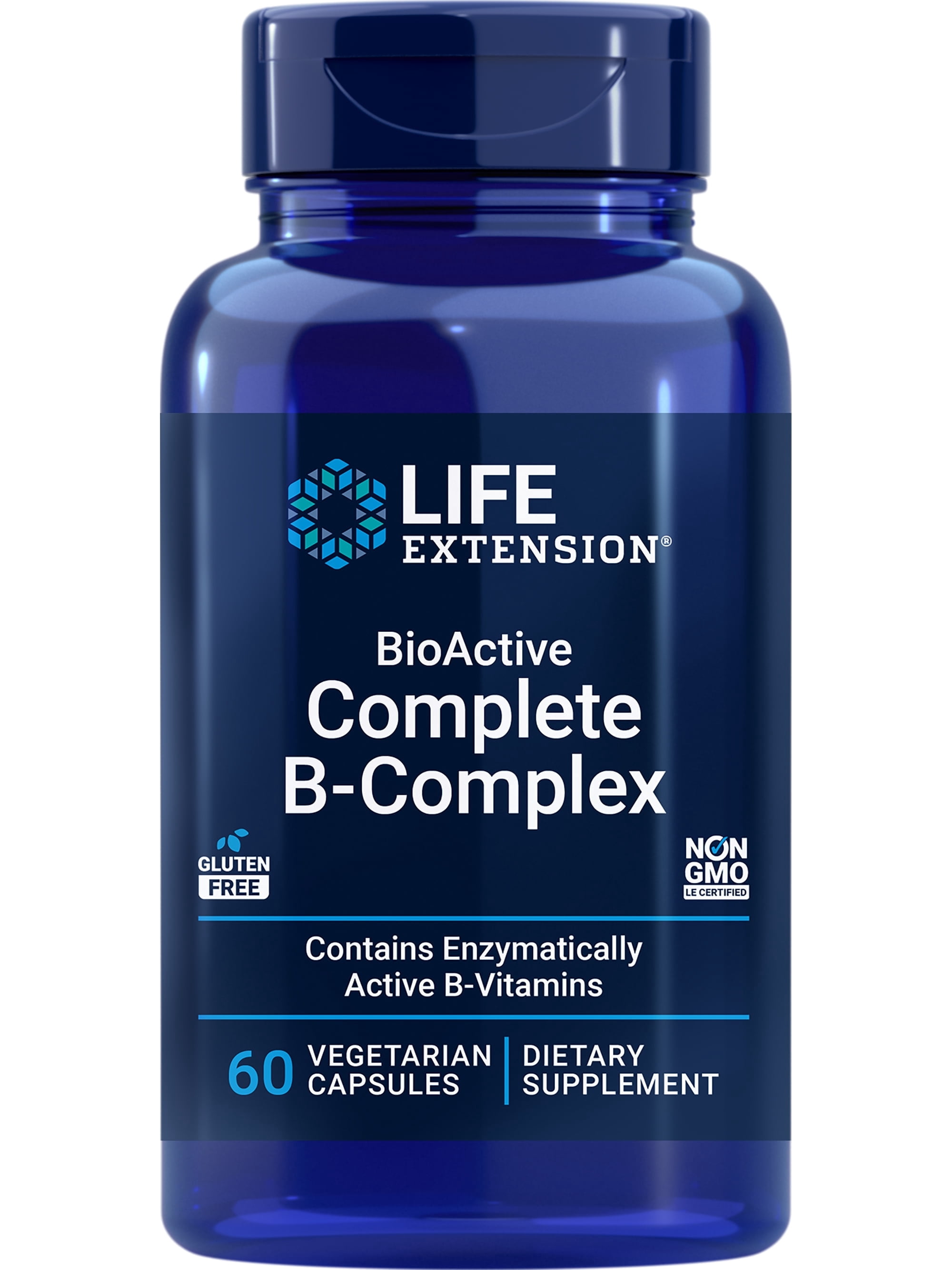 Life Extension Bioactive Complete B-complex, Heart, Brain And Nerve Support, Healthy Energy, Metabolism, Complete B Complex, 60 Vegetarian Capsules