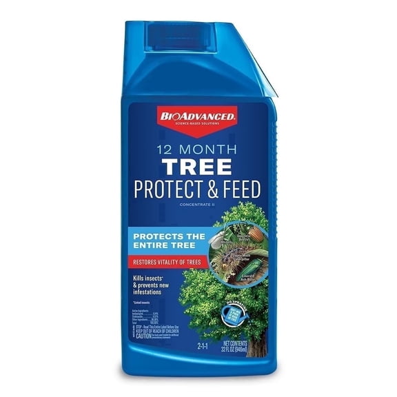 BioAdvanced Tree Protect & Feed Concentrate II - 12 Month Protection - 32 Ounces — Residential Use, Standard Application