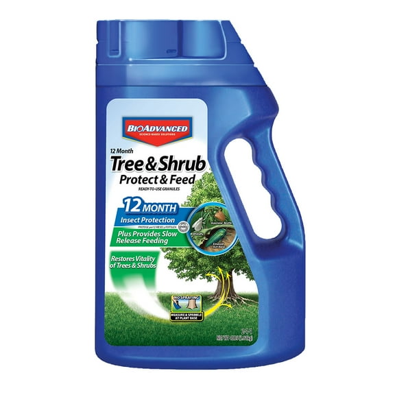BioAdvanced 12-Month Tree & Shrub Protect & Feed, Granules, Insecticide and Fertilizer, 4 lbs