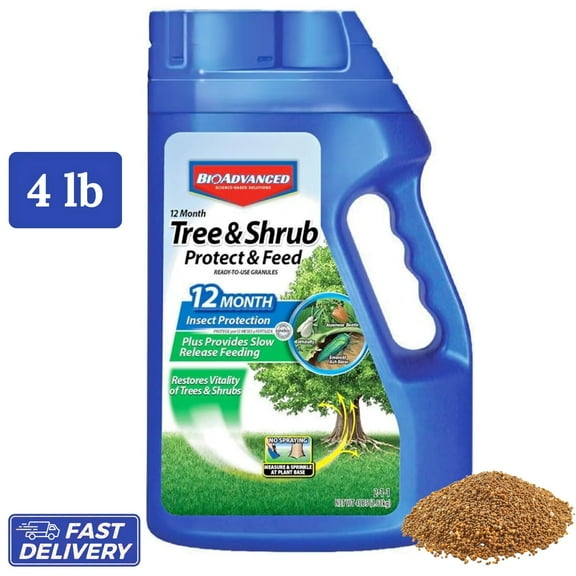 BioAdvanced 12 Month Tree and Shrub Protect and Feed, Granules, 4 lb Fast Ship