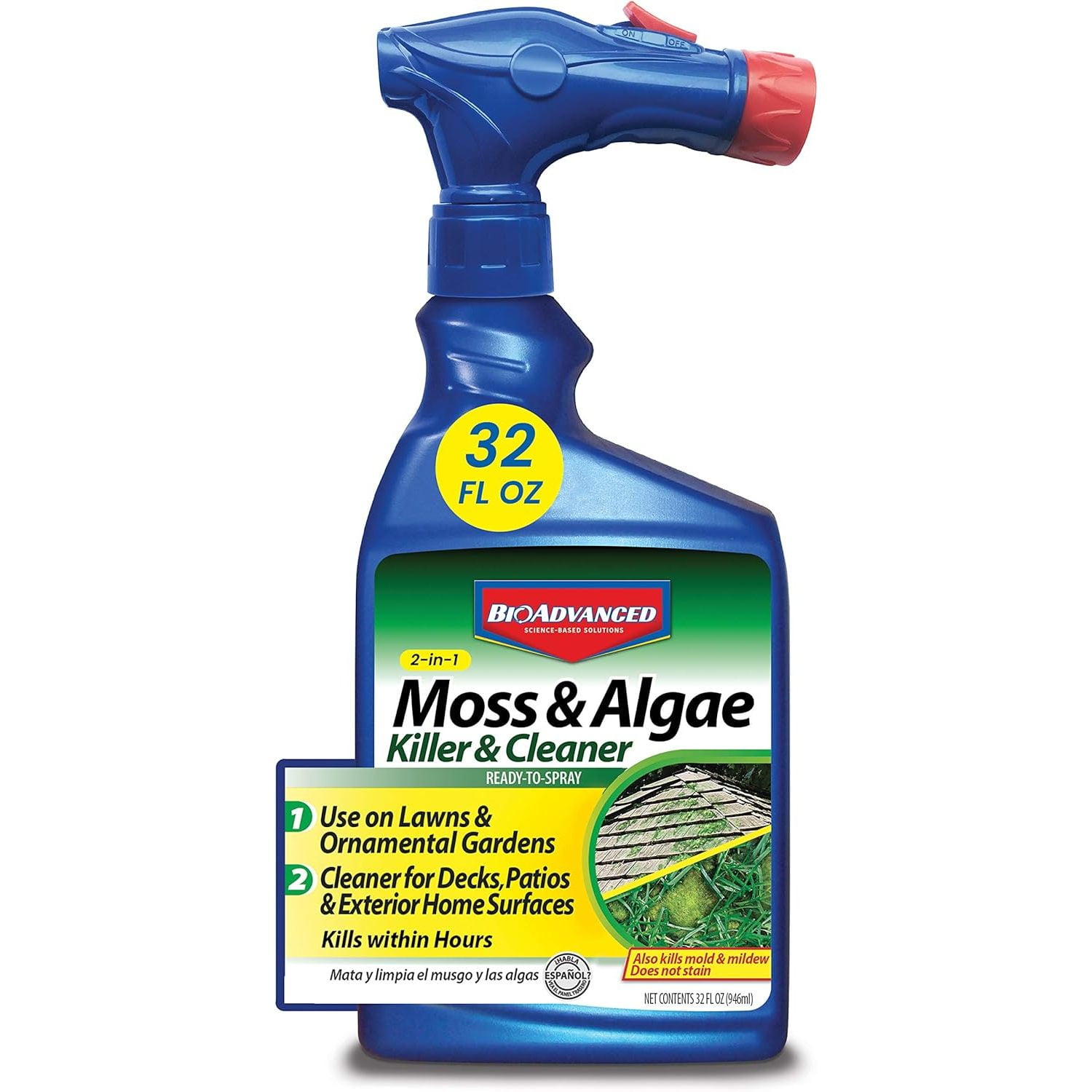 BioAdvanced 2-In-1 Moss and Algae Killer & Cleaner for Lawn, Patio ...