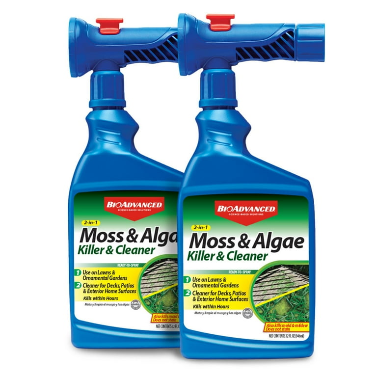BioAdvanced 2-in-1 Moss & Algae Killer, Ready-To-Spray, 32 FOZ (2