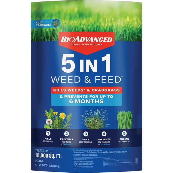 BioAdvanced 5-In-1 Weed & Feed - Pack of 4
