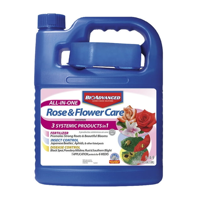 BioAdvanced 64oz AllInOne Rose & Flower Care Fertilizer, Fungicide