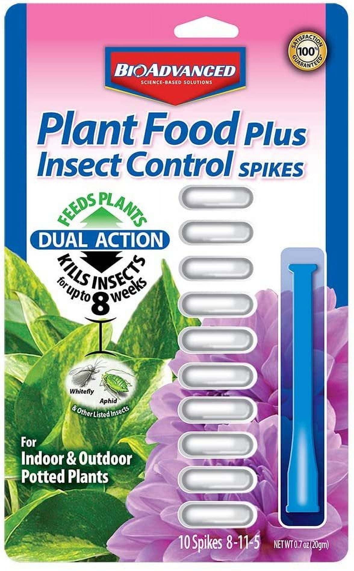 BioAdvanced 701710 8-11-5 Fertilizer with Imidacloprid Plant Food Plus Insect Control Spikes, 10