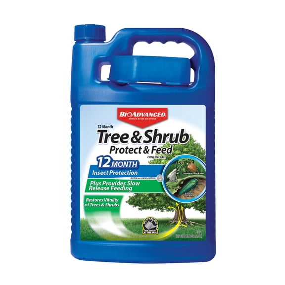BioAdvanced 12 Month Tree and Shrub Protect and Feed, Concentrate, 1 Gal