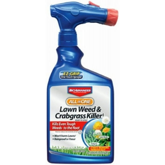 BioAdvanced 704080A 32 oz Hose End All in 1 Lawn Weed & Crabgrass Killer Spray - Quantity of 12