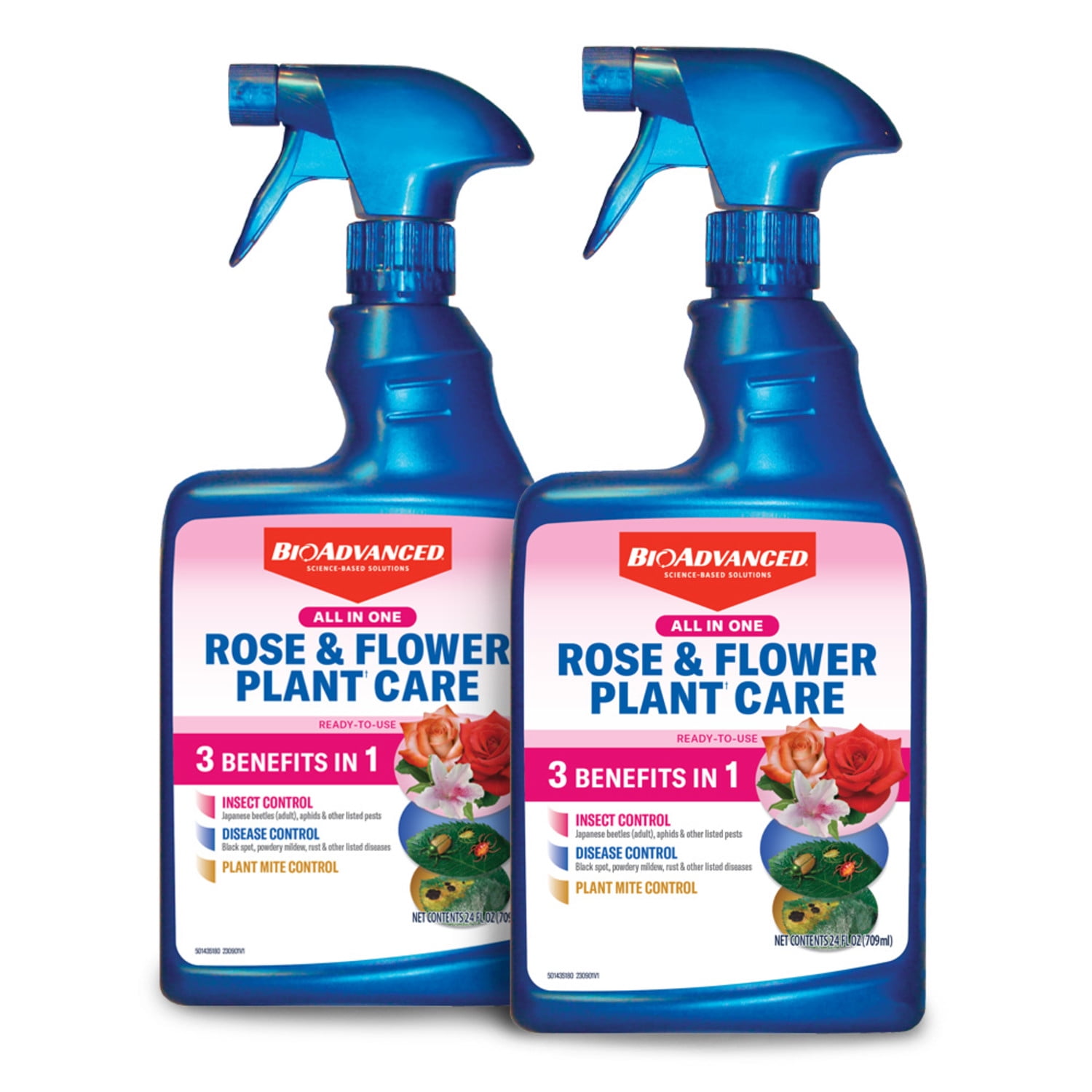 BioAdvanced All-In-One Rose & Flower Plant Care, Ready-To-Use, 24 oz (2-Pack)