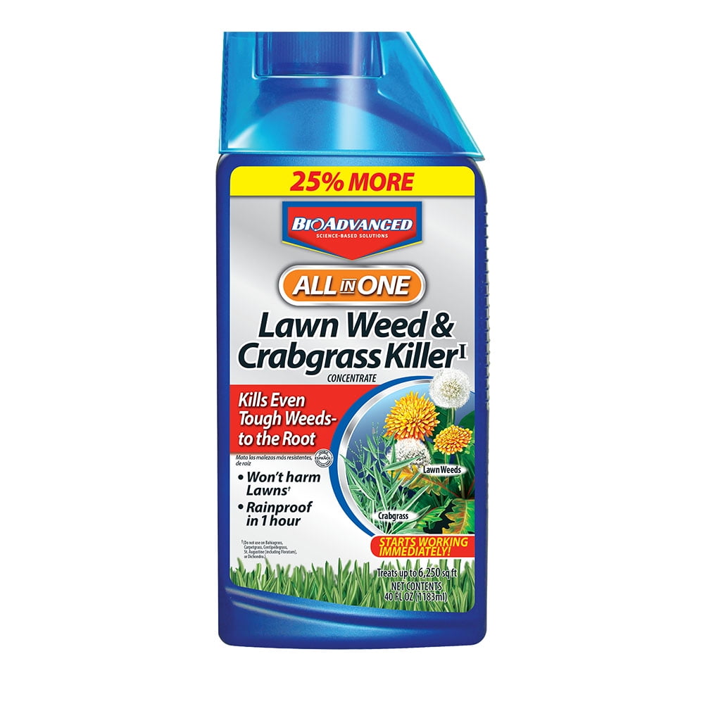 BioAdvanced All-in-One Lawn Weed & Crabgrass Killer, Concentrate, 40 fl oz
