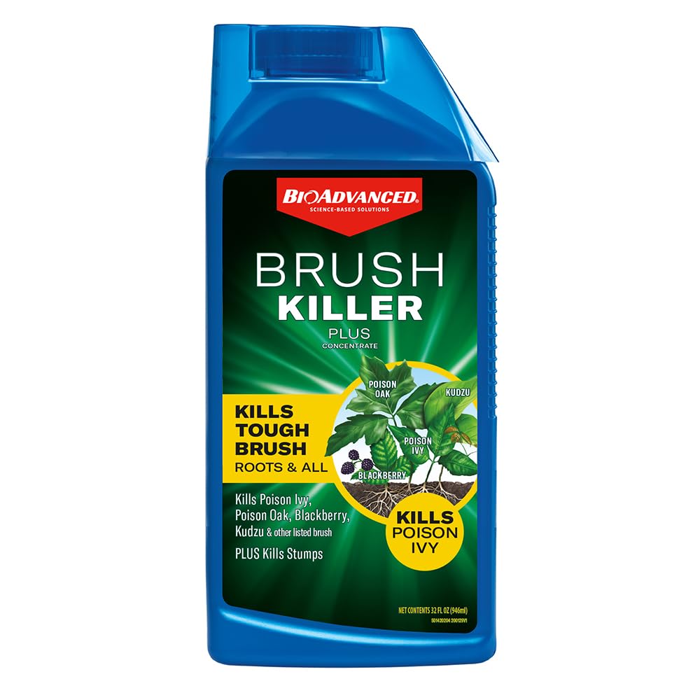 BioAdvanced Brush Killer Plus, Concentrate, 32 oz â€“ Kills Tough Brush Roots & All, Kills