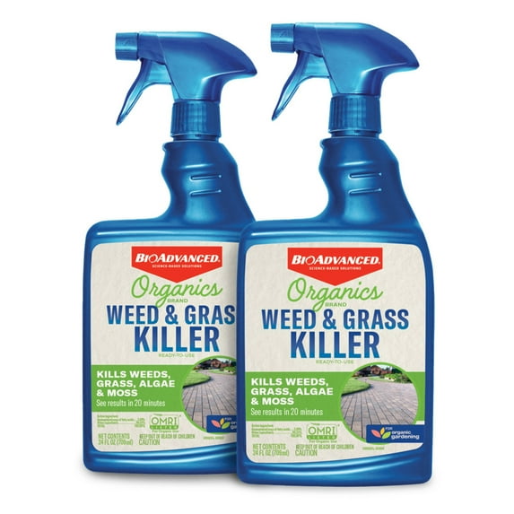 BioAdvanced Organics Brand Weed & Grass Killer, Ready-to-Use, 24 oz (2-Pack)