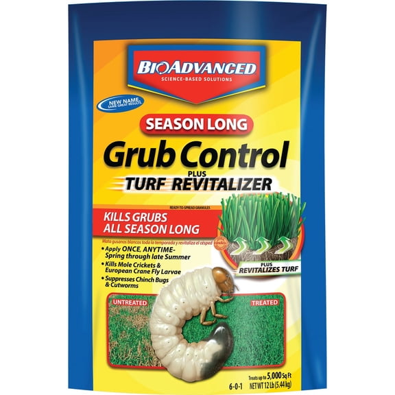 BioAdvanced Season-Long Grub Control Plus Turf Revitalizer, Granules, 12 lb, Grub Killer for Lawns