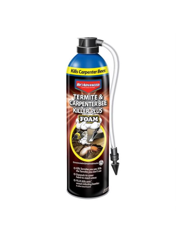 Termite & Carpenter Bee Killer Plus, Foam Spray, 18 oz Plus kills ants, wood-infesting beetles and other listed insects