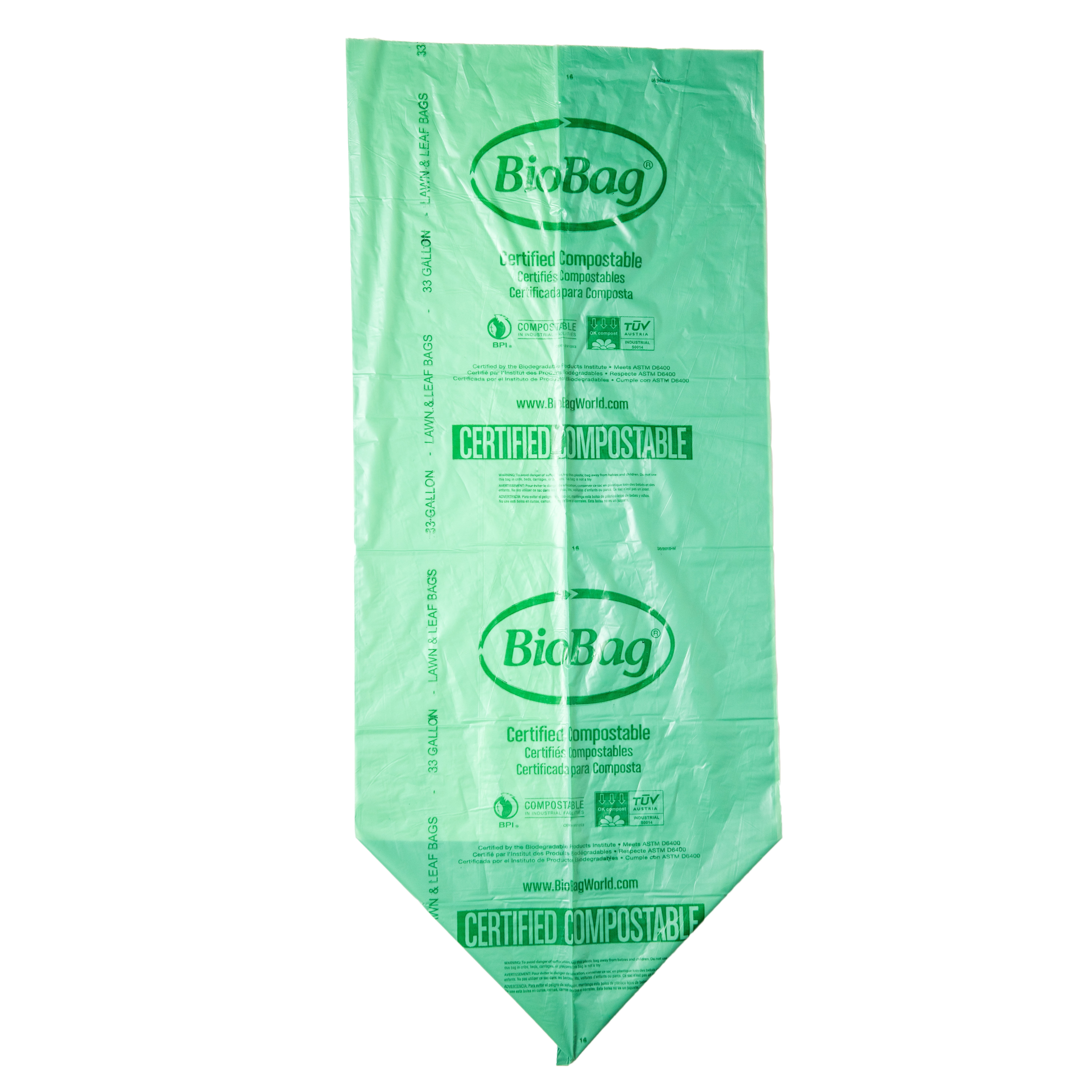 BioBag 31 to 33 Gallon Green Compostable Plastic Lawn, Leaf, And Garden Waste Bags