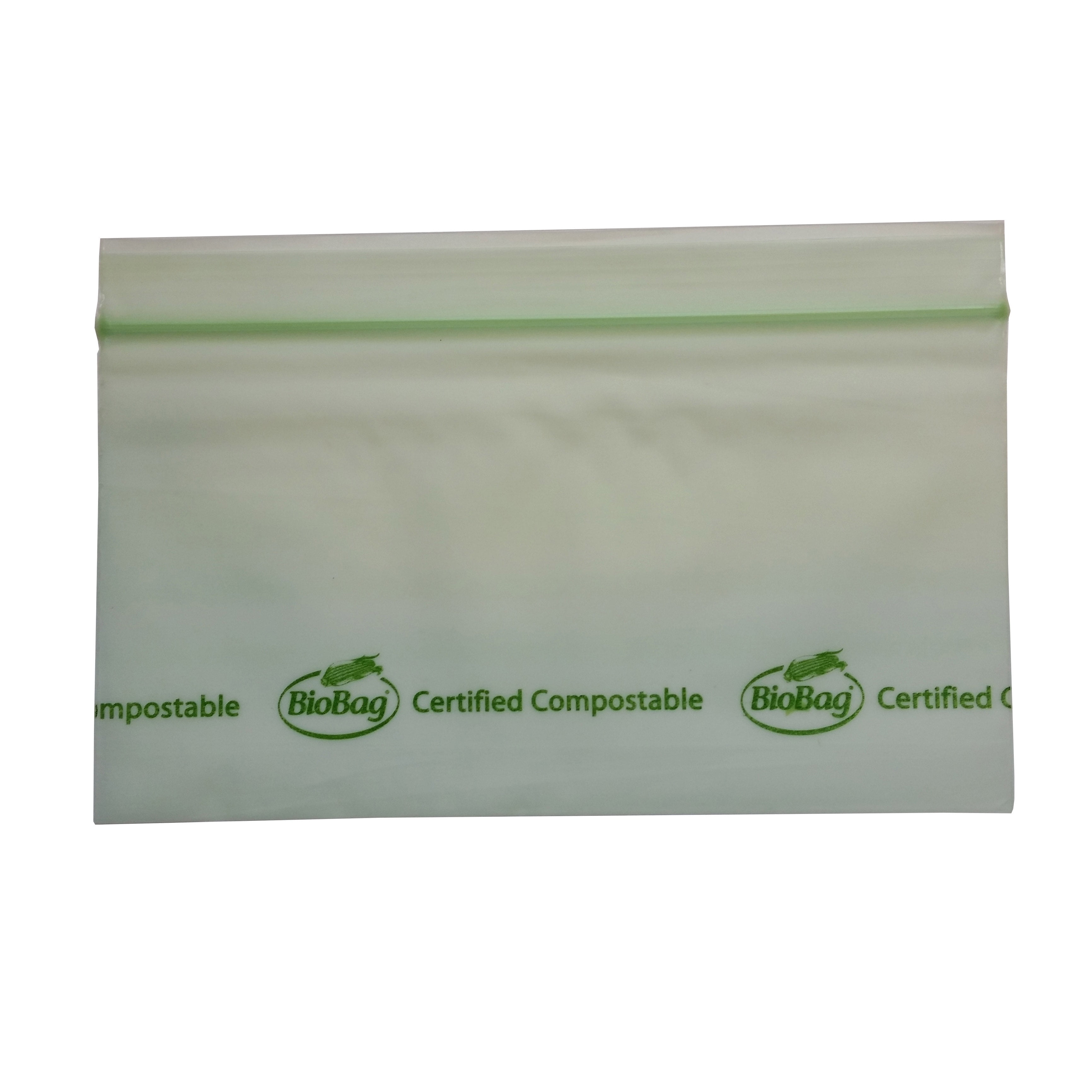 BioBag Snack Size Green Compostable Plastic Ziplock Bags