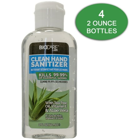BioCare Labs Hand Sanitizer 2 oz Bottle for Adult - (4 Pack) FDA Approved Made in USA